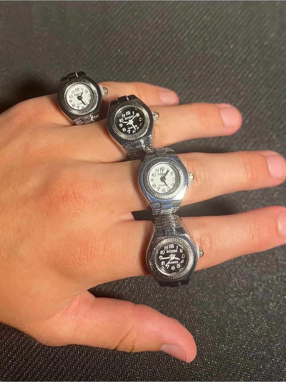 Silver Mini Watch Rings